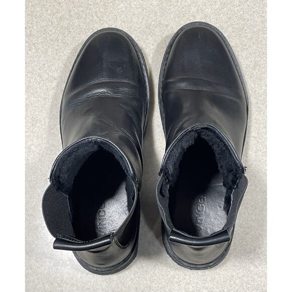Vince Women's Size 8M Black Leather Chelsea Boots Fur Lining Outdoor City Casual - Picture 4 of 11
